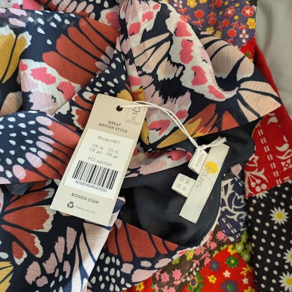 Boden Pink and Yellow A-Line Skirt - Picture 3 of 10